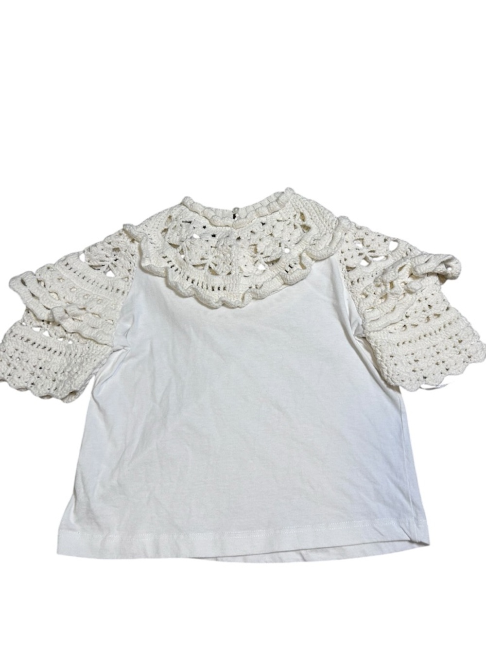 Sea New York Cleo white crochet combo t shirt top size XXS boho festival pirate - Picture 3 of 8